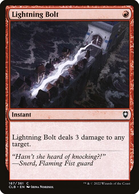 Lightning Bolt - Commander Legends: Battle for Baldur's Gate (CLB) #187 (Foil)