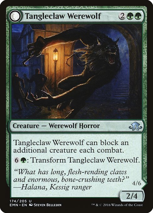 Tangleclaw Werewolf // Fibrous Entangler - Eldritch Moon (EMN) #174