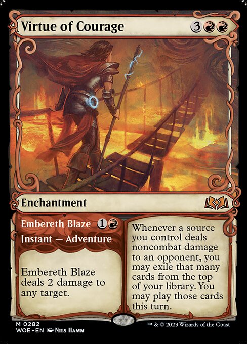 Virtue of Courage // Embereth Blaze - Wilds of Eldraine (WOE) #282